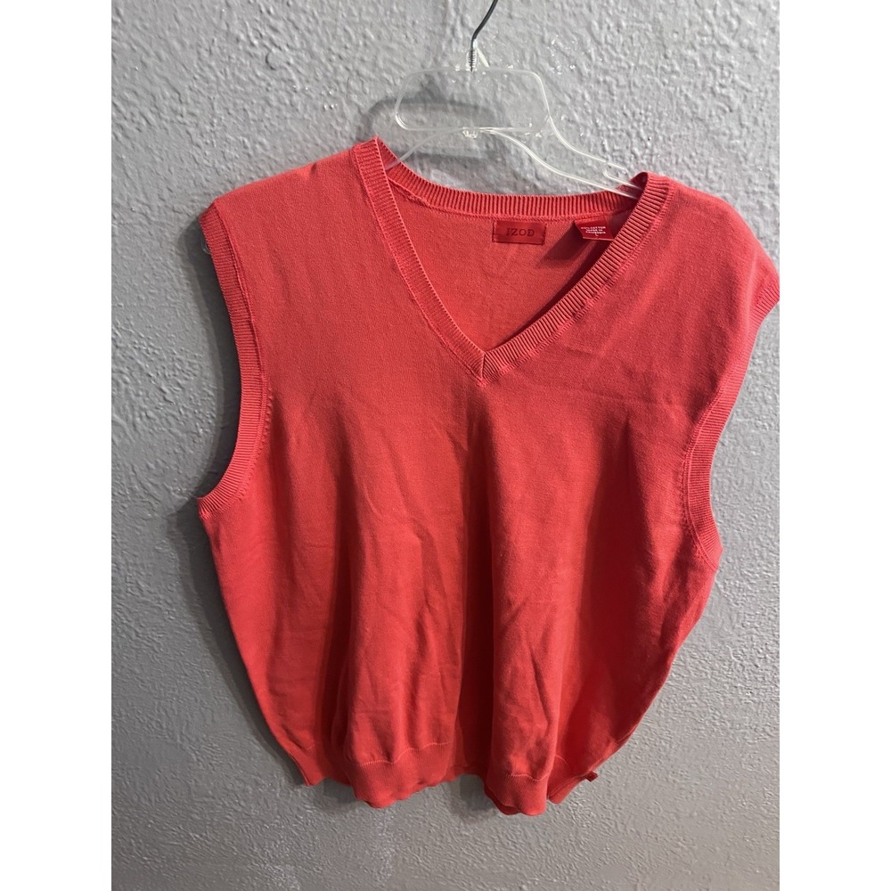 Izod Men Coral Color Size Large Sweater‎ Vest